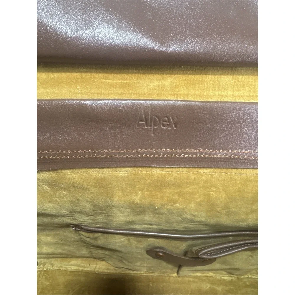 Vintage Alpex Camera Bag With Strap Brown Genuine Leather Made In Japan W/keys